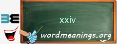 WordMeaning blackboard for xxiv